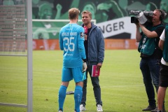 1. Spieltag 2023/2024: Preußen Münster - Borussia Dortmund U23 0:0. Wieder Interviews mit Magenta Sport.