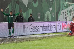 18. Spieltag: Preußen Münster - SC Verl 3:1. Joel Grodowski nach dem 3:1.