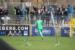 20. Spieltag 2022/2023: 1. FC Bocholt - Preußen Münster 1:2. Gerrit Wegkamp jubelt nach seinem frühen 1:0.