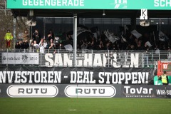 25. Spieltag: SCP - SV Sandhausen 1:1. Protest der Fans des SVS.