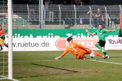 27. Spieltag 2022/2023: Preußen Münster - FC Schalke II 3:0. Yassine Bouchama vergibt das 2:0.