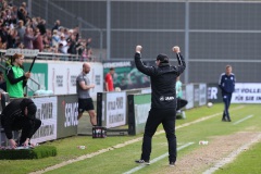 27. Spieltag 2022/2023: Preußen Münster - FC Schalke II 3:0. Sascha Hildmann freut sich.