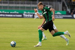 3. Spieltag 2023/2024: Preußen Münster - FC Ingolstadt 3:1. Joel Grodowski im Vorwärtsgang.