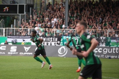 32. Spieltag 2023/2024: SCP - Regensburg 1:3. Shaibou Oubeyapwa jubelt nach dem 1:3.