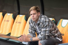 7. Spieltag 2021/2022: Preußen Münster - RW Essen 2:3. Jannik Borgmann vor dem Spiel.