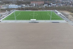 Trainingsplätze am Preußenstadion Anfang 2023, hier der künftige Rasenplatz und der Kunstrasen (oben)