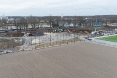 Trainingsplätze am Preußenstadion Anfang 2023, hier der künftige Rasenplatz mit Blick Richtung Hammer Straße.