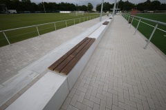 Neues Trainingsgelände am Preußenstadion übergeben. Sitzgelegenheiten zwischen den Plätzen