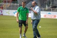 Trainingsauftakt Preußen Münster am 16. Juni 2022. Niko Koulis im Interview mit "Kerni".