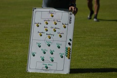 Trainingsauftakt Preußen Münster am 16. Juni 2022. Die Aufstellung für das erste Trainingsspiel.