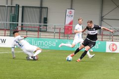 Westfalenpokal 2020/2021, Finale: Sportfreunde Lotte - Preußen Münster 0:1. Joel Grodowski wird gleich elfmeterreif gefoult ...