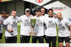 Westfalenpokal 2020/2021, Finale: Sportfreunde Lotte - Preußen Münster 0:1. Das Trainer- und Betreuerteam.