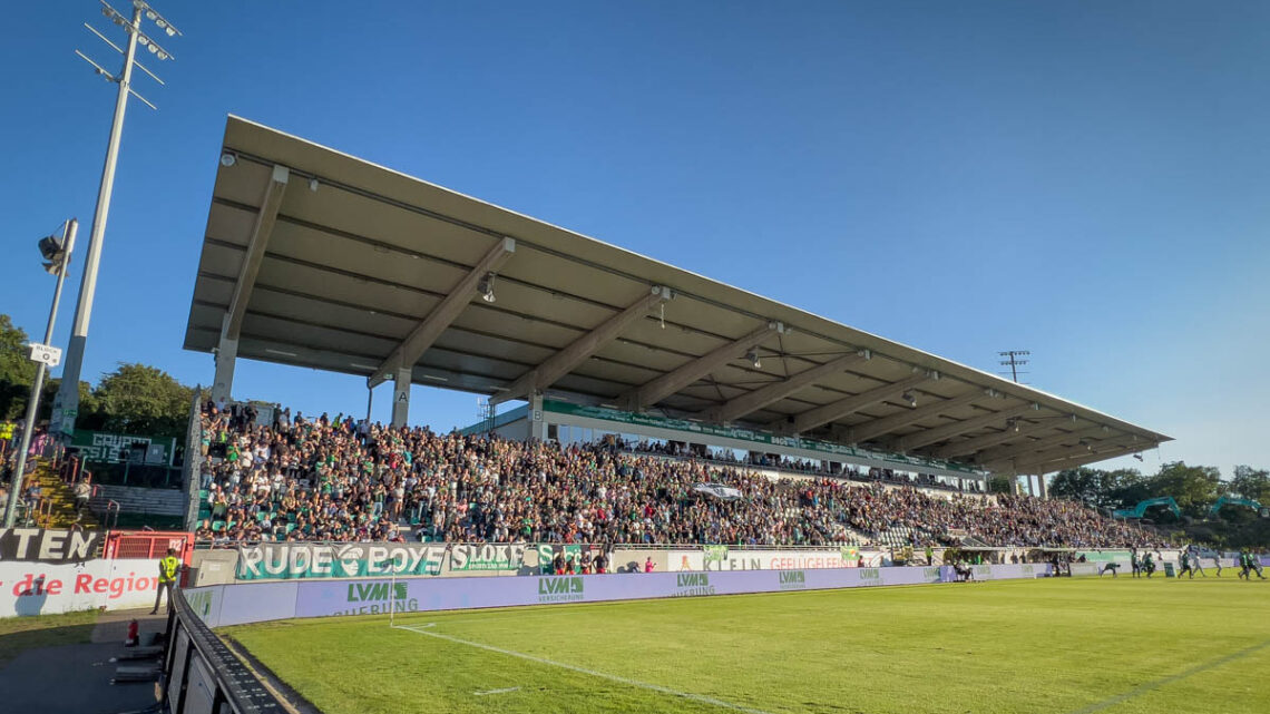 Das Preußenstadion im Sommer 2022.